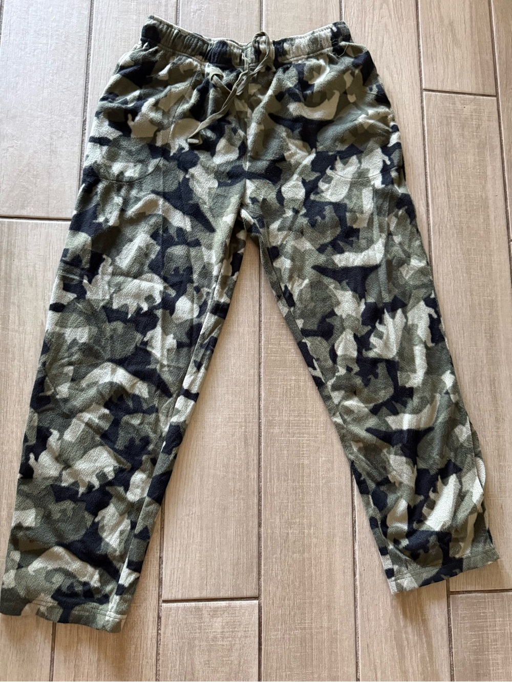 Cuddle Duds Kids Camo Fleece Jogger Pants - Green Camo size Large